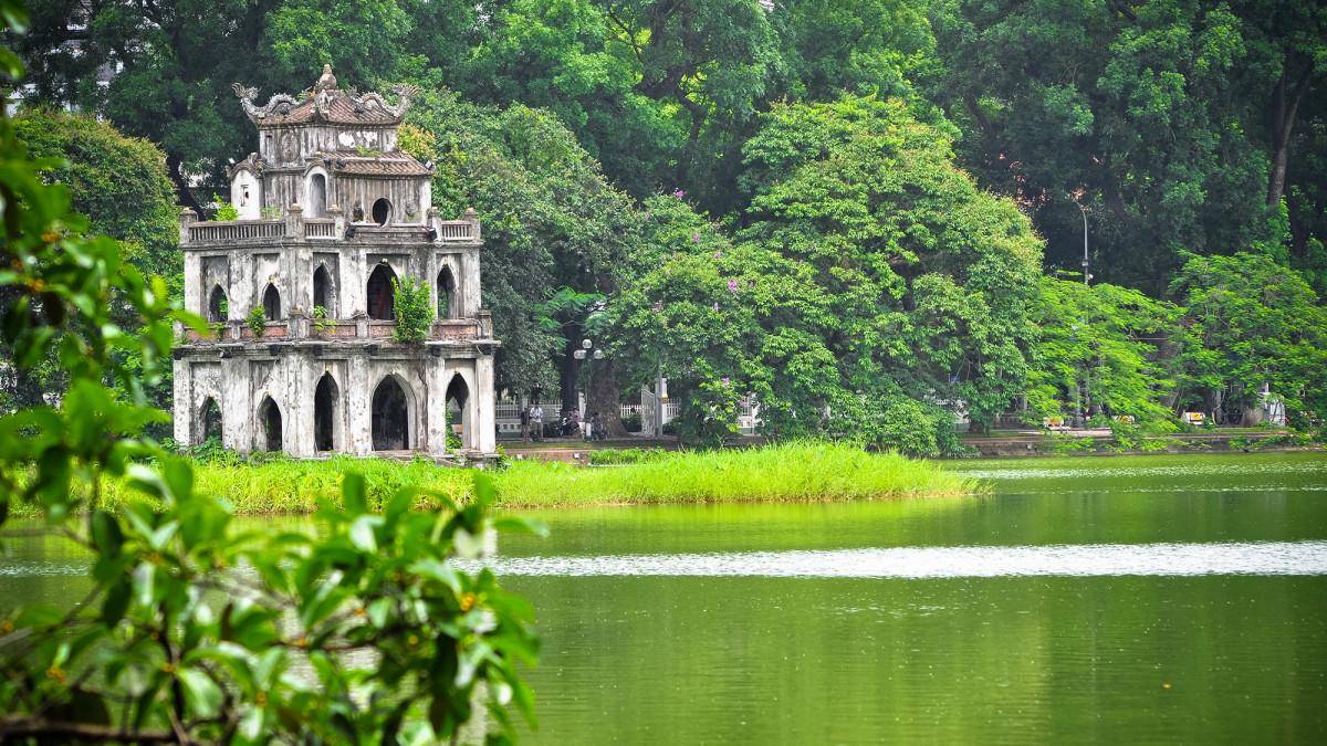 ilustrasi danau Hoan Kiem, Vietnam (pxhere.com/maka magnolia)