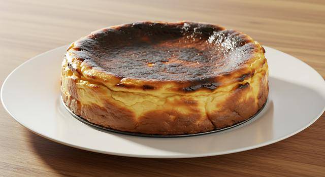 ilustrasi basque cheesecake 