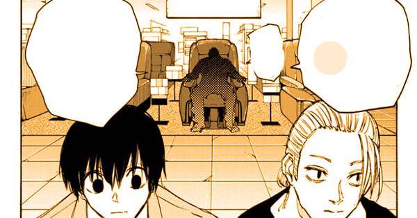 Kindaka memakai kursi pijat di belakang Sakamoto dan Nagumo - Sakamoto Days