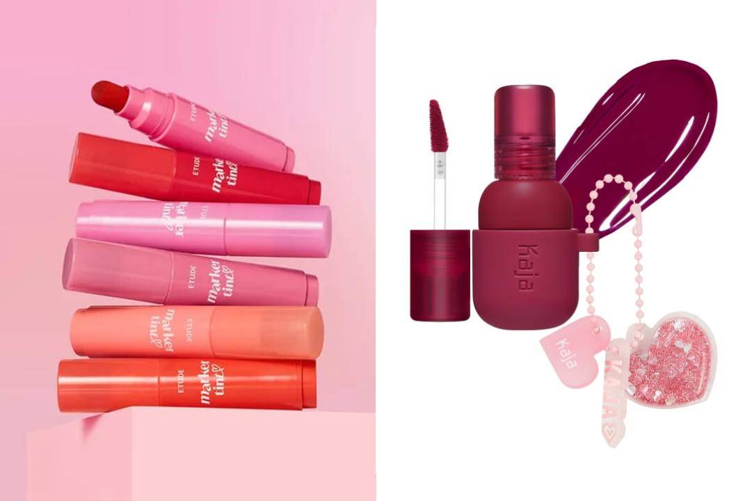 Etude Dear Darling Marker Tint dan Kaja Jelly Charm Glazed Lip Stain & Blush (yesstyle.com/Etude Dear Darling Marker Tint | kajabeauty.com/Kaja Jelly Charm Glazed Lip Stain & Blush)