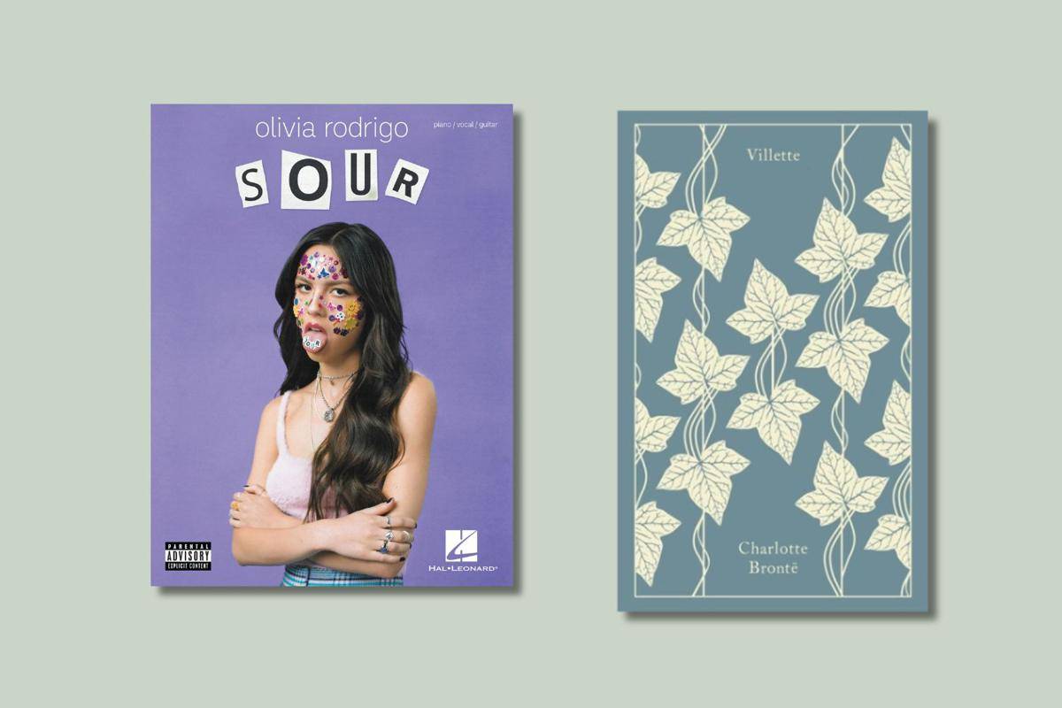album Sour milik Olivia Rodrigo dan novel Villette karya Charlotte Bronte