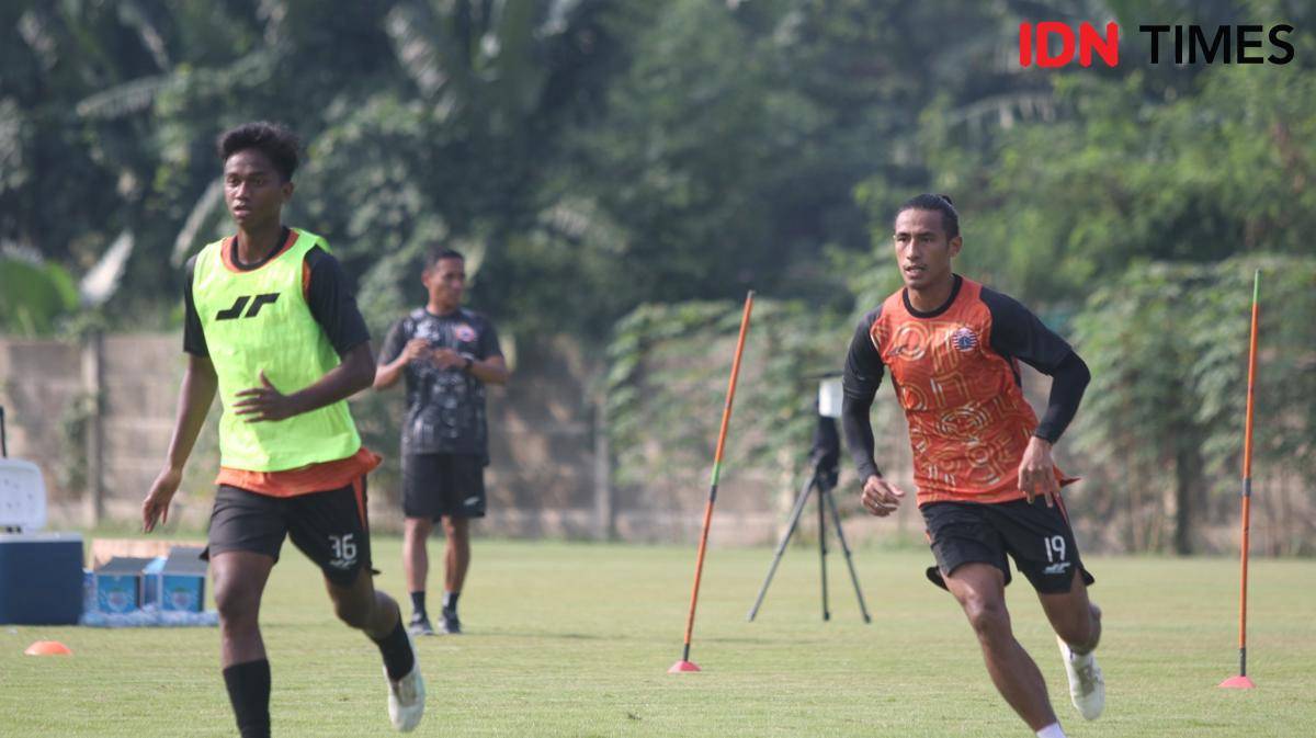 Sesi latihan Persija di Nirwana Park, Bojongsari, Depok