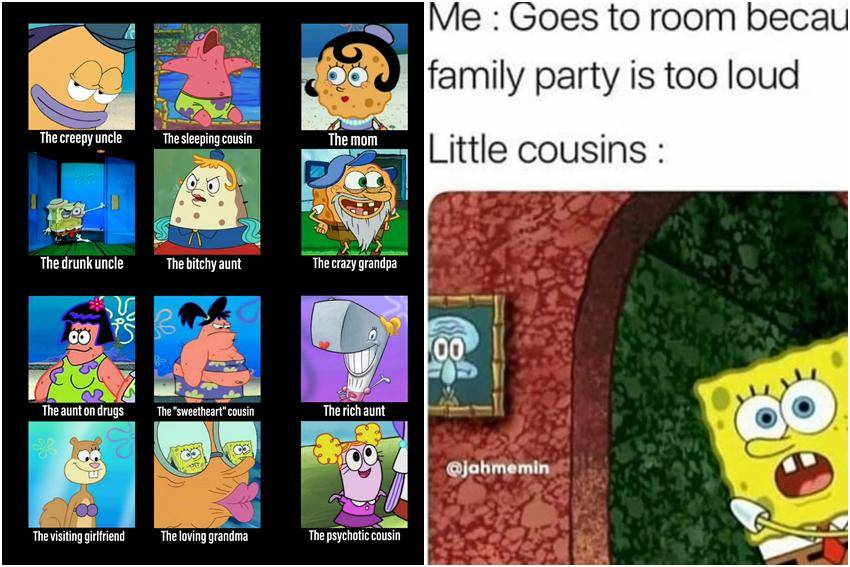 kolase meme SpongeBob tentang sepupu (reddit.com/user/Spicy-BBQ | reddit.com/user/0ctopow)