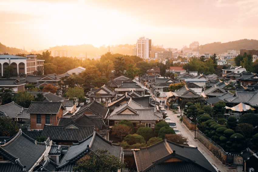 Potret Jeonju Hanok Village di Jeonju, Korea Selatan