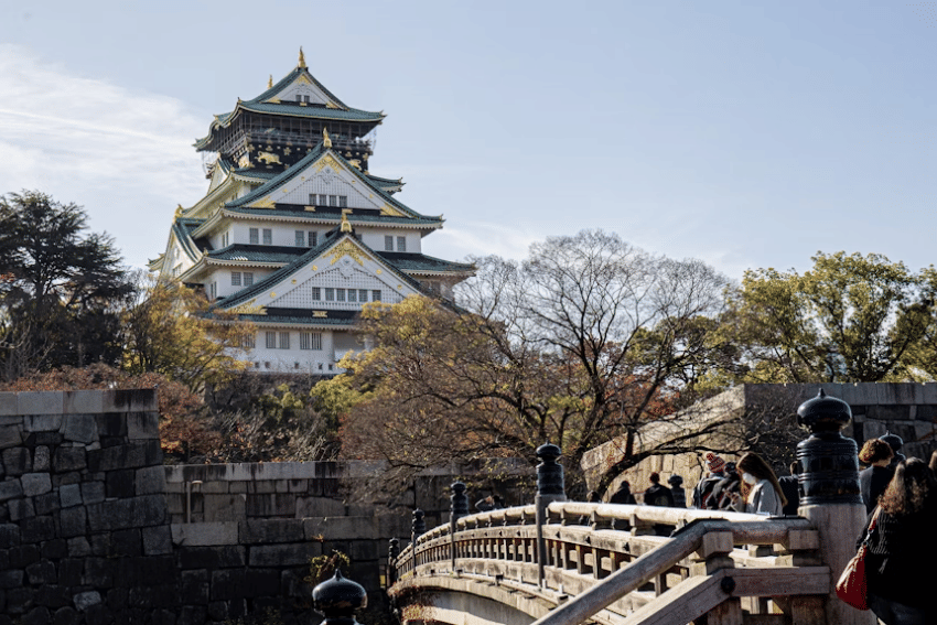 Potret Osaka Castle di Jepang 