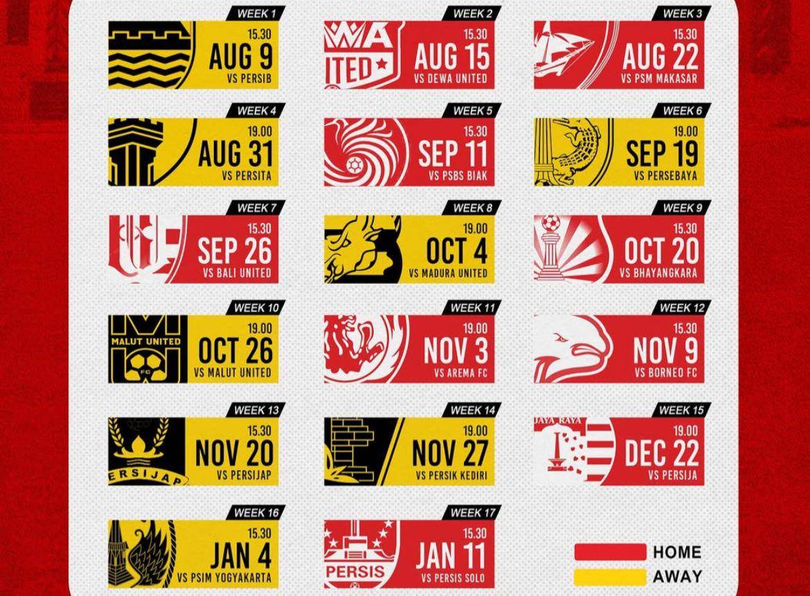 Jadwal Semen Padang FC di Putaran 1 Liga Super Indonesia 2025/2026