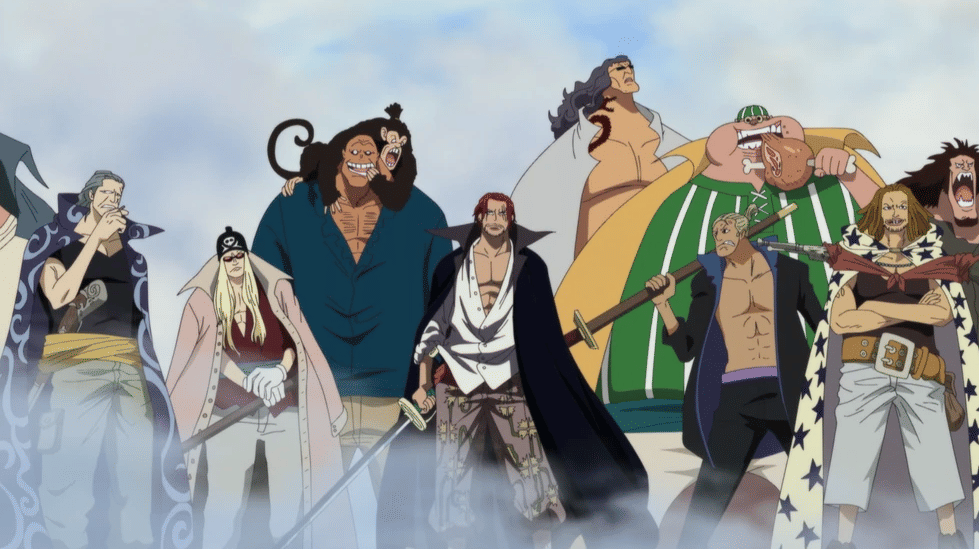 Shanks dan Kru Bajak Laut Rambut Merah di Marineford (dok. Toei Animation/One Piece)