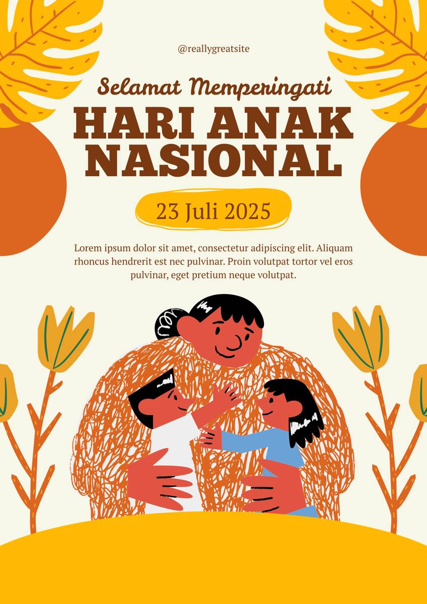 Kuning dan Oranye Minimalis Hari Anak Nasional Poster.png