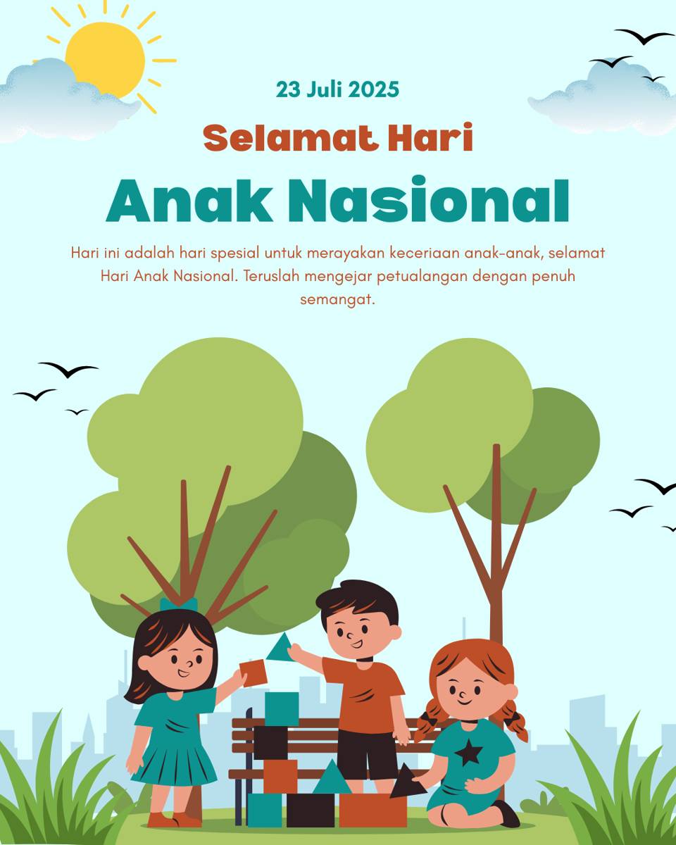 Hijau dan Cokelat Ceria Selamat Memperingati Hari Anak Nasional Konten Instagram (2).png