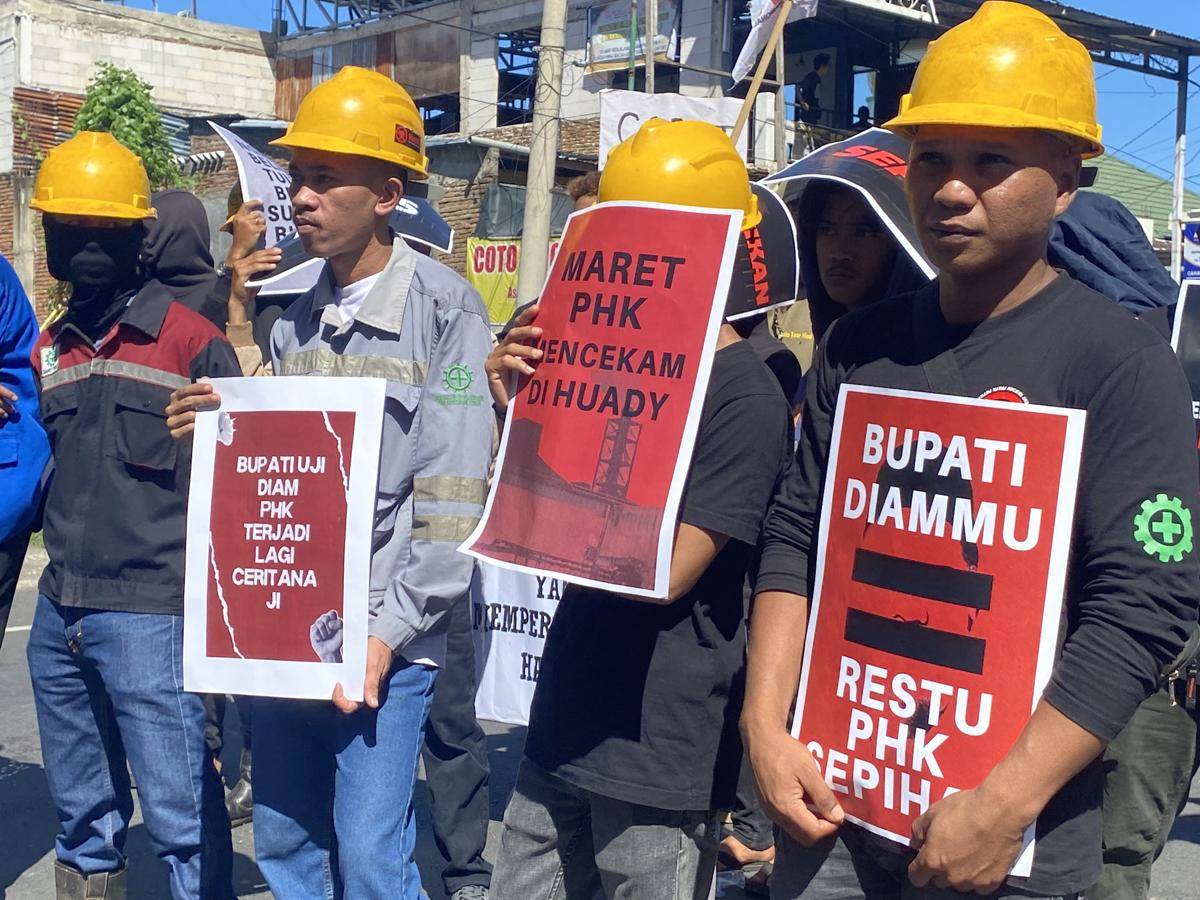 Buruh KIBA Bantaeng Laporkan Huadi Nickel soal Kejahatan Ketenagakerjaan