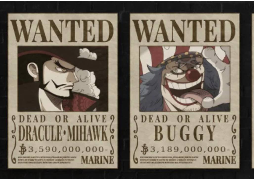 poster bounty mihawk dan buggy one piece.png