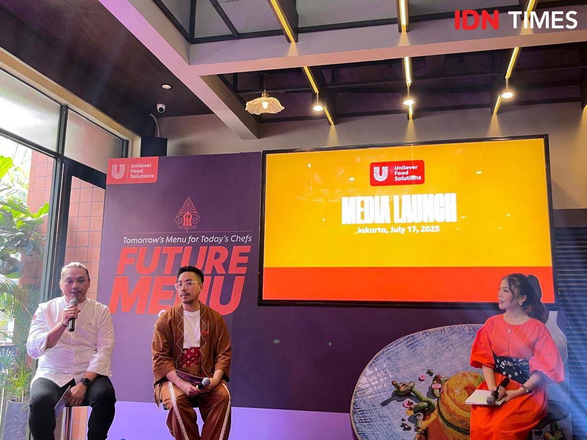 Potret Chef Ronald dan Raditya di Media Gathering UFS Future Menu 2025 di Dailah Sajian Nusantara, Jakarta Selatan
