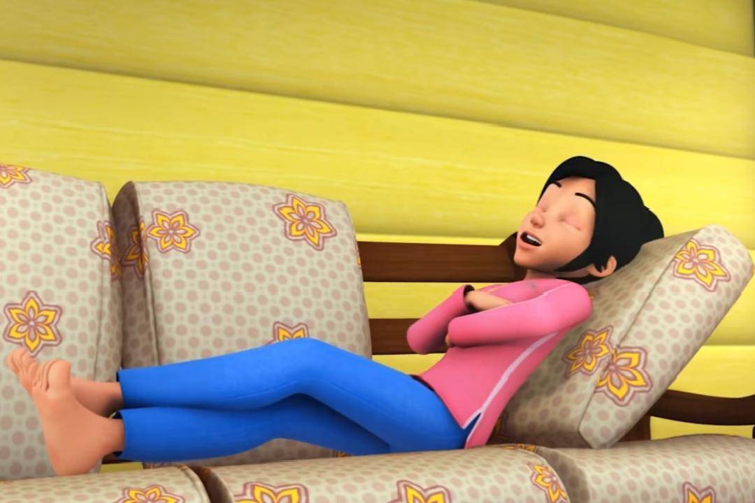 hal yang dilakukan Kak Ros saat ada waktu luang (dok. Les' Copaque Production/Upin & Ipin)