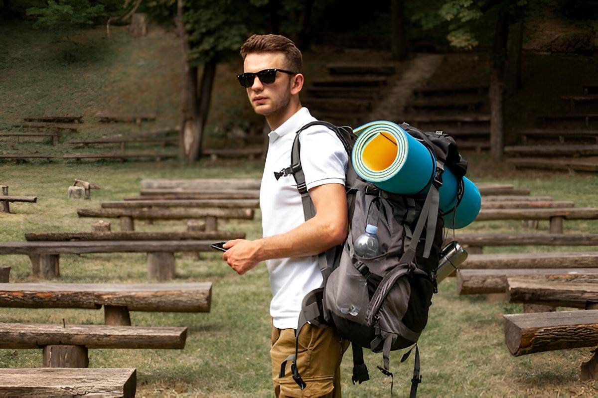 ilustrasi pria menggunakan tas ransel saat traveling (freepik.com/freepik)