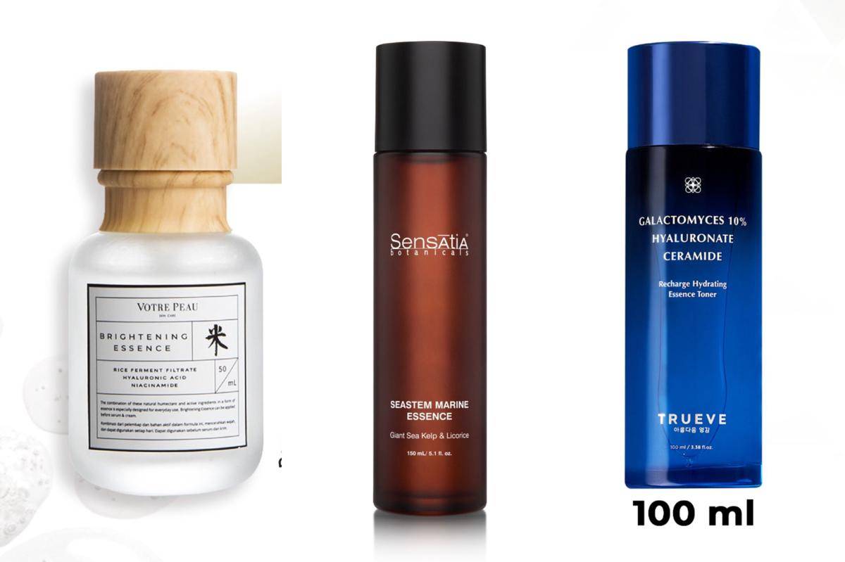 Rekomendasi essence lokal untuk ibu hamil dan menyusui (shopee.co.id/Votre Peau Official Shop | shopee.co.id/Sensatia Official Shop | shopee.co.id/Trueve Official Shop)