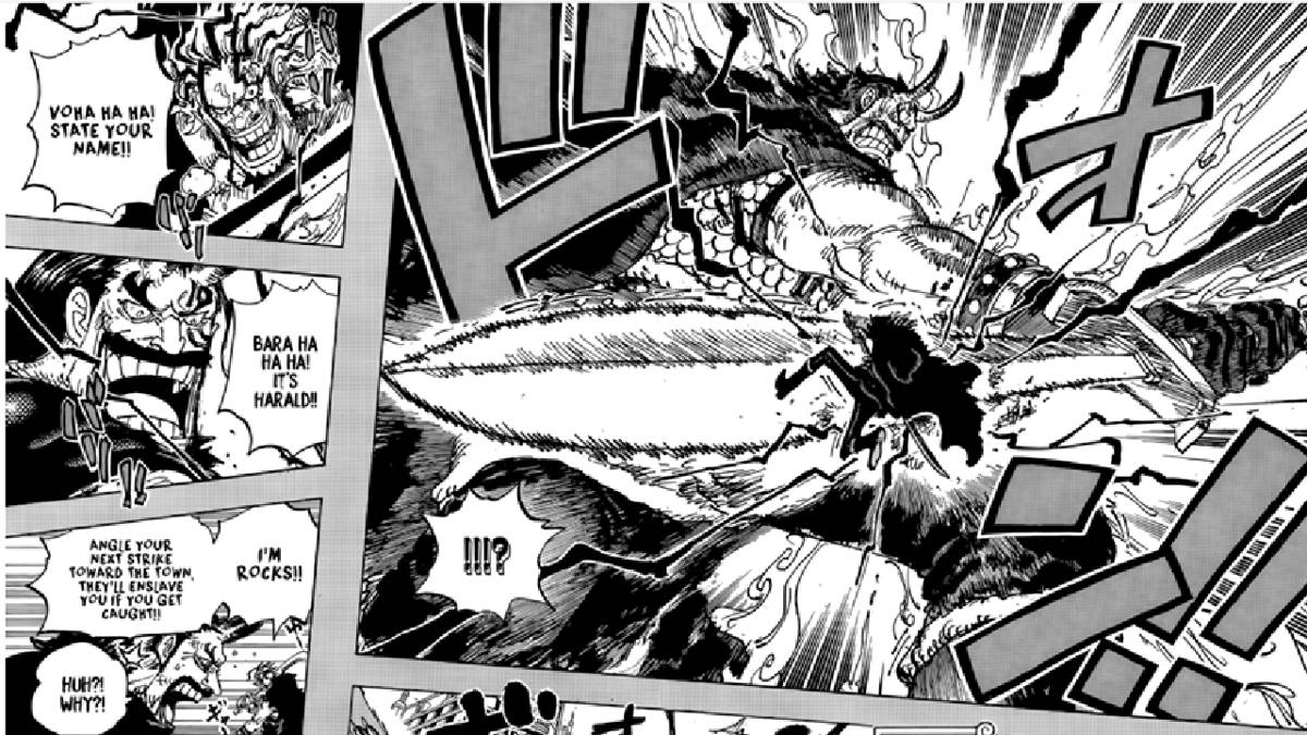 Harald beradu pedang dengan Rocks D Xebec