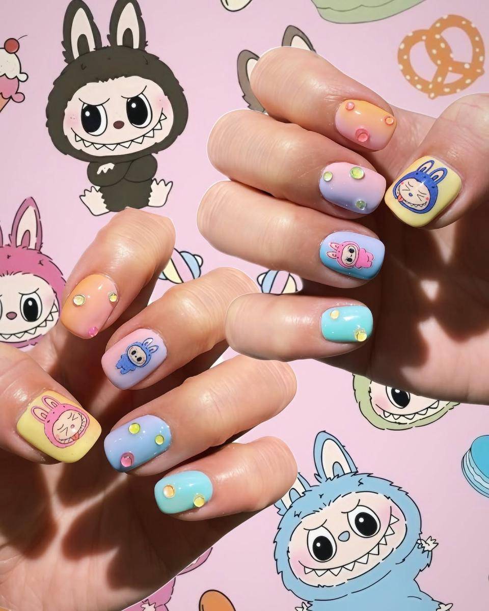 Inspirasi nail art Labubu (instagram.com/karenbaby8)