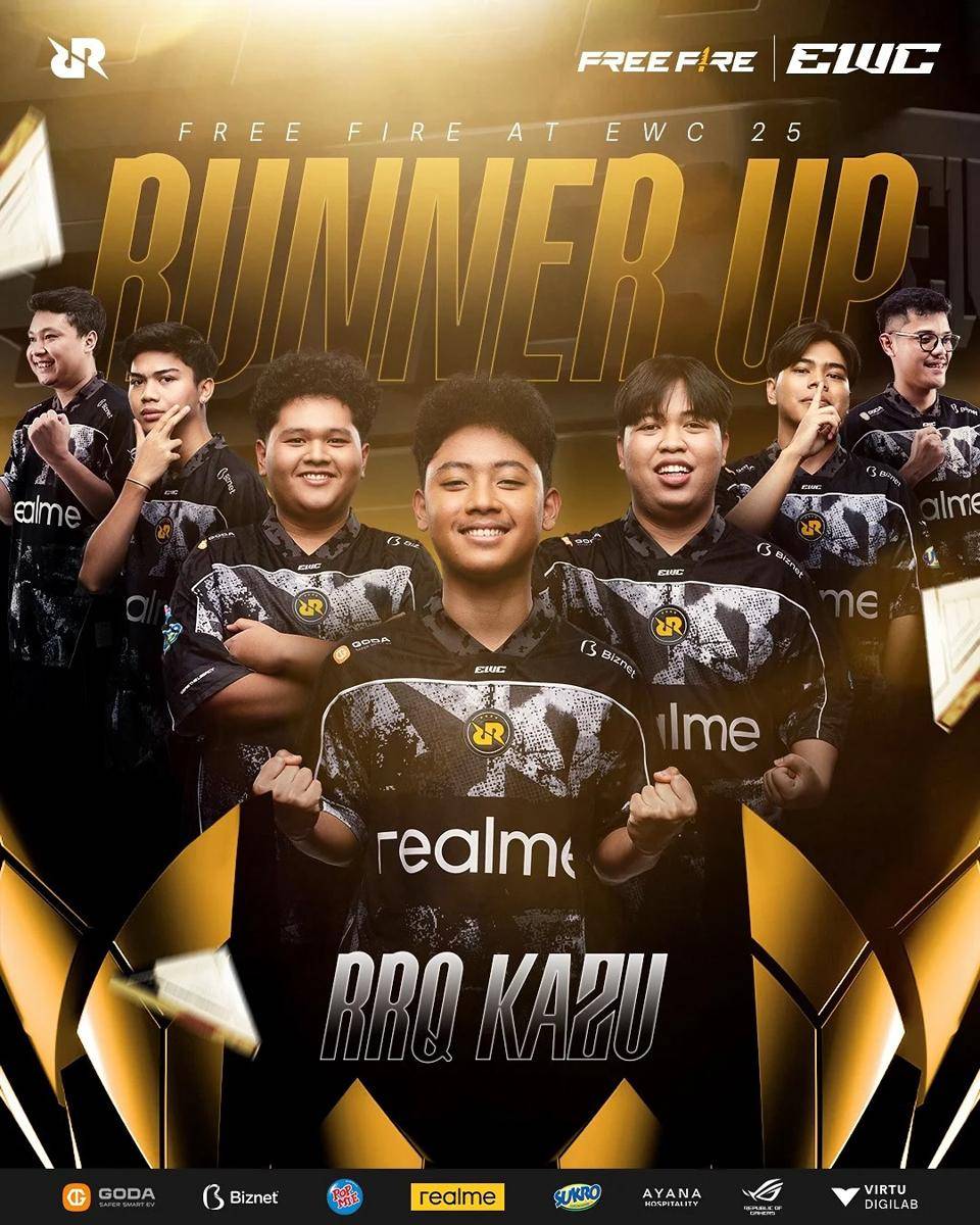 RRQ Kazu Runner Up Free Fire at EWC 2025 (instagram.com/teamrrq)