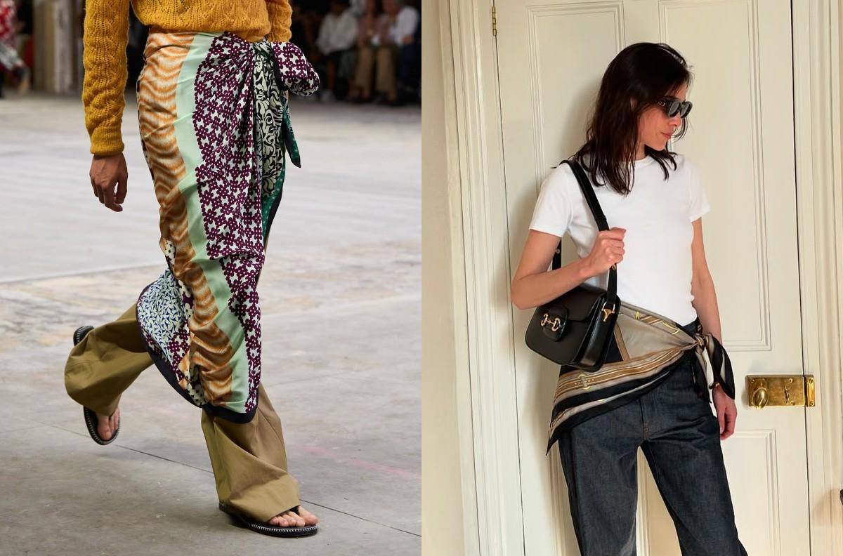 Inspirasi scarf belting (instagram.com/driesvannoten) | (instagram.com/alexachung)