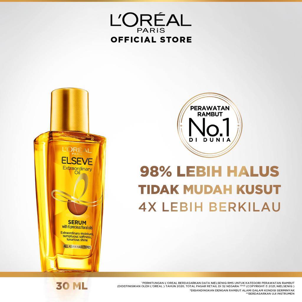 L'Oreal Paris Elseve Extraordinary Oil Gold Hair Treatment Serum (shopee.co.id/L'Oreal Paris Indonesia Official Shop)