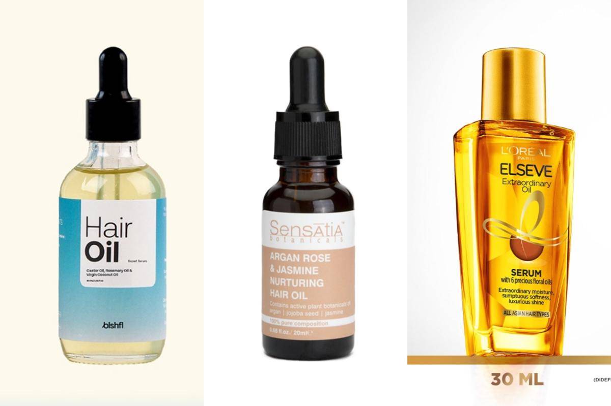 Rekomendasi hair oil untuk atasi rambut rusak (shopee.co.id/BLSHFL Official Store | shopee.co.id/Sensatia Official Shop | shopee.co.id/L'Oreal Paris Indonesia Official Shop)
