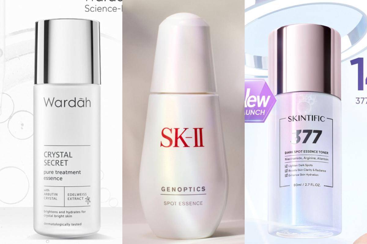 Rekomendasi essence untuk samarkan dark spot (shopee.co.id/Wardah Official Shop | shopee.co.id/SK-II Official Store | shopee.co.id/SKINTIFIC Official Store)