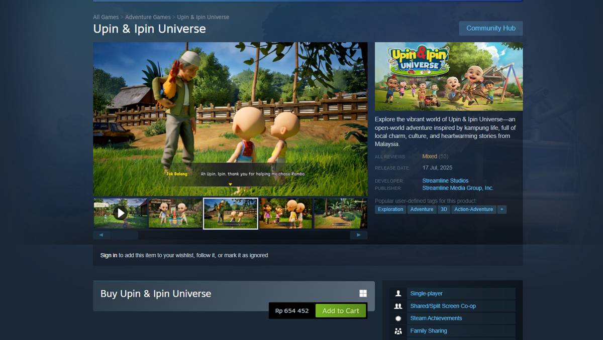 Game upin & Ipin Universe di Steam (dok. Steam/Upin & Ipin Universe)
