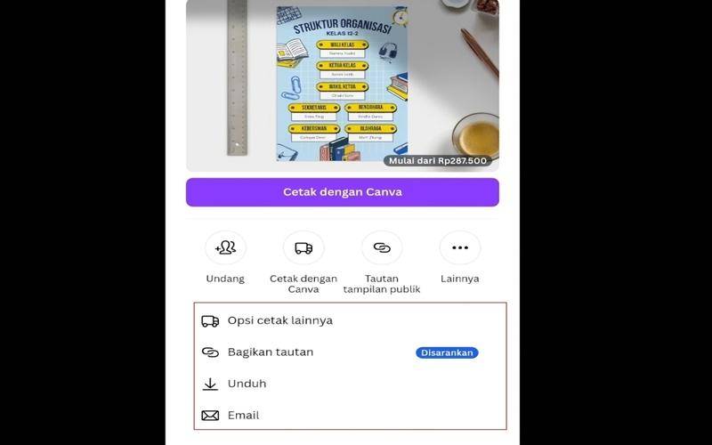 cara membuat struktur organisasi kelas di Canva (dok. pribadi/Jubaedah Haryani)