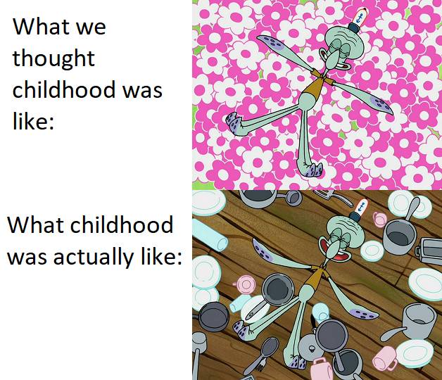 meme SpongeBob tentang masa kecil (reddit.com/user/19ParaTroopa85)