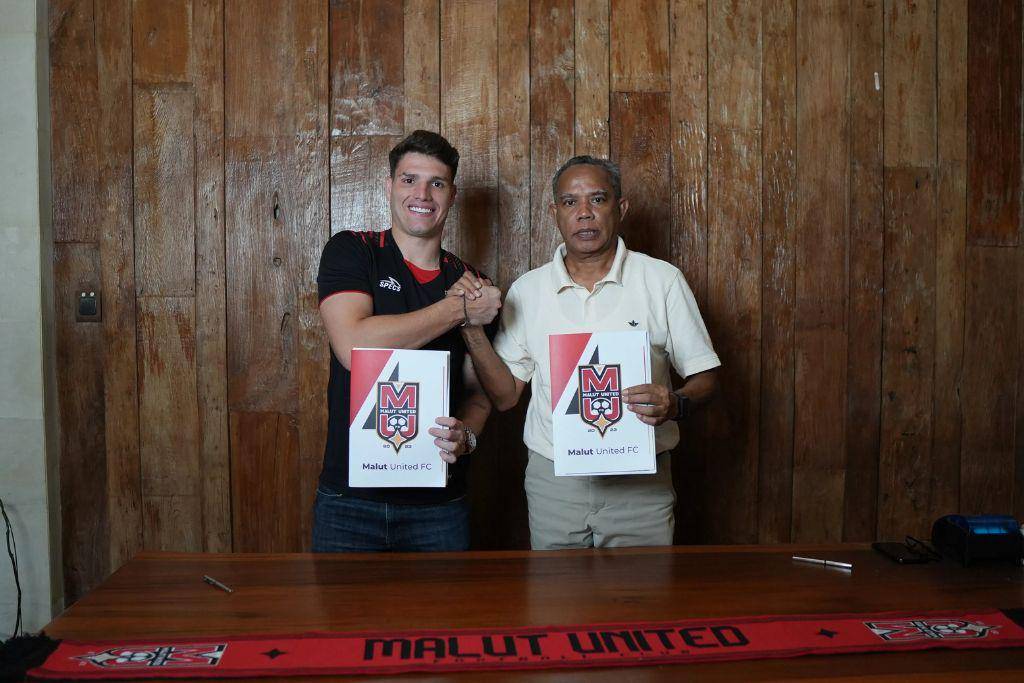 Foto perkenalan Vico Duarte sebagai pemain baru Malut United di bursa transfer awal musim 2025/2026. (Dok. Ofisial Malut United)