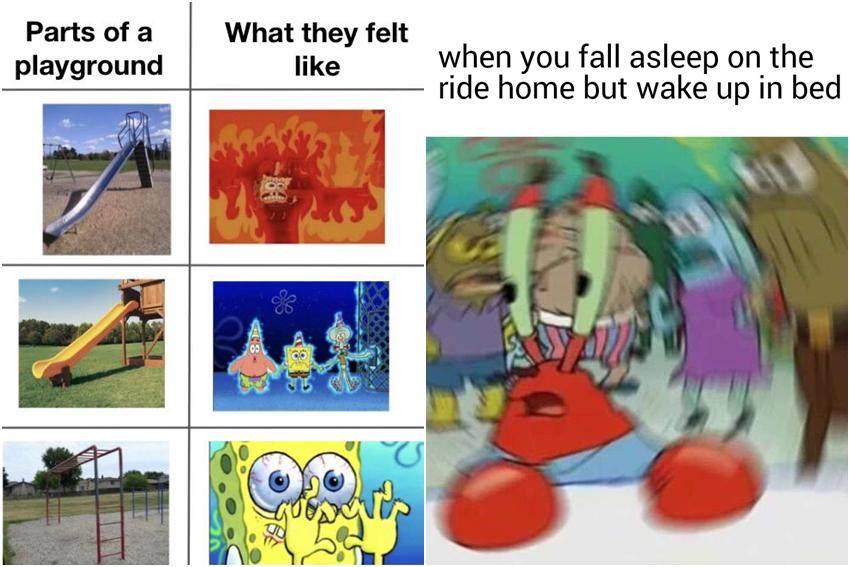 kolase meme SpongeBob tentang masa kecil (reddit.com/user/karthik_3720 | reddit.com/user/anon_nugget)