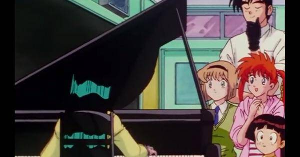 Ritsuko memamerkan kemampuannya memainkan piano - Jigoku Sensei Nube 1996