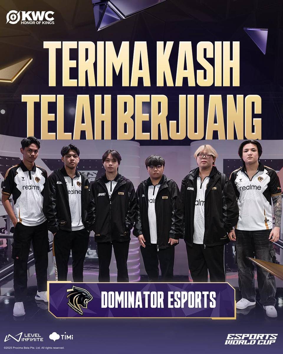 Dominator Esports di Honor of Kings World Cup (KWC) 2025 (instagram.com/hok.esports.id) 