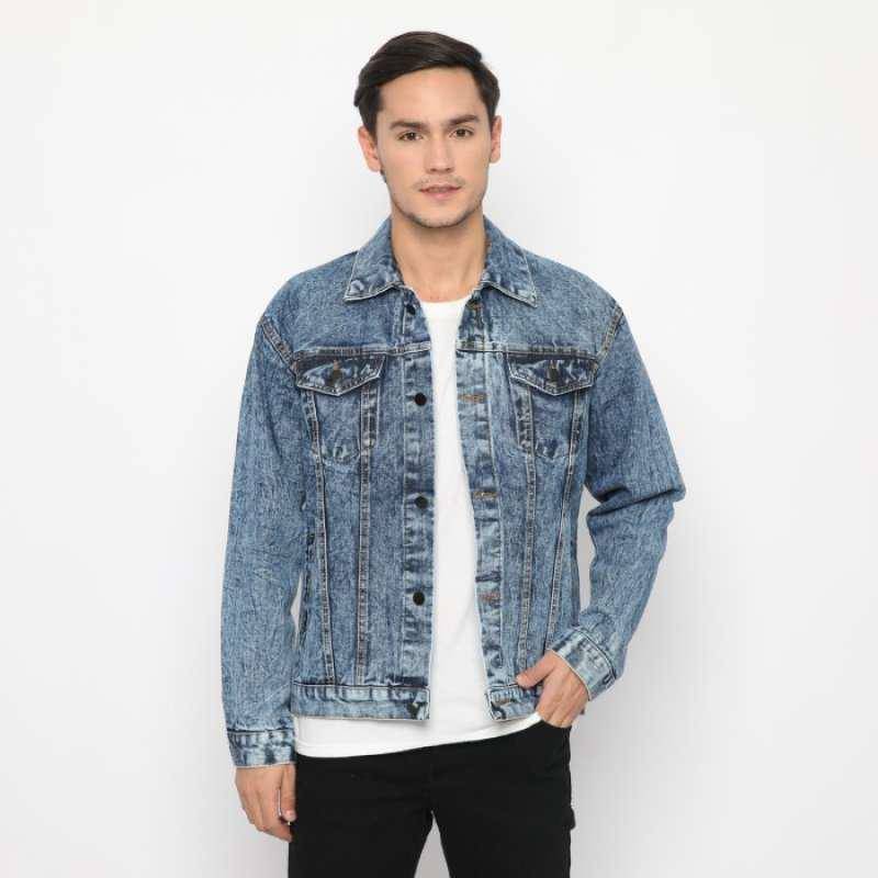 Trondheim Jaket Jeans Pria Damien Ocean Bluewash (blibli.com/Kedai Aneka Barang)