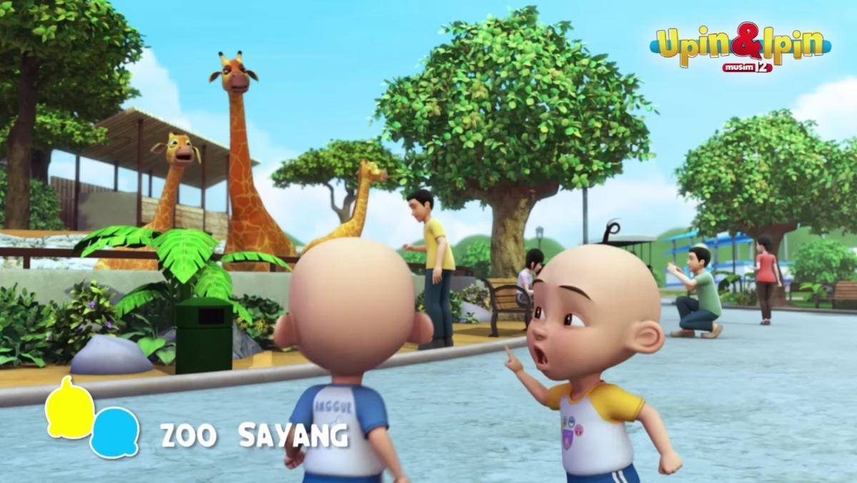 kebun binatang di Upin & Ipin (youtube.com/Les' Copaque Production)