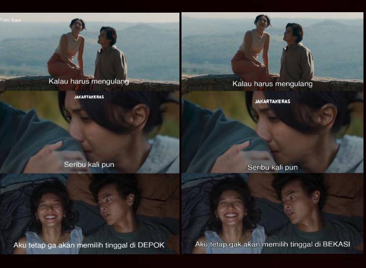 meme film Sore (instagram.com/jakarta.keras)