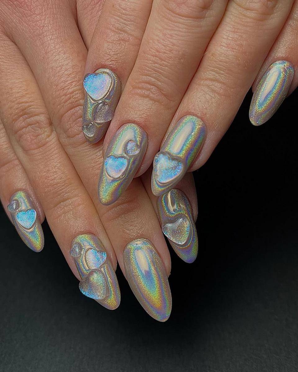 Ide nail art tema unicorn (instagram.com/vdw.nails)