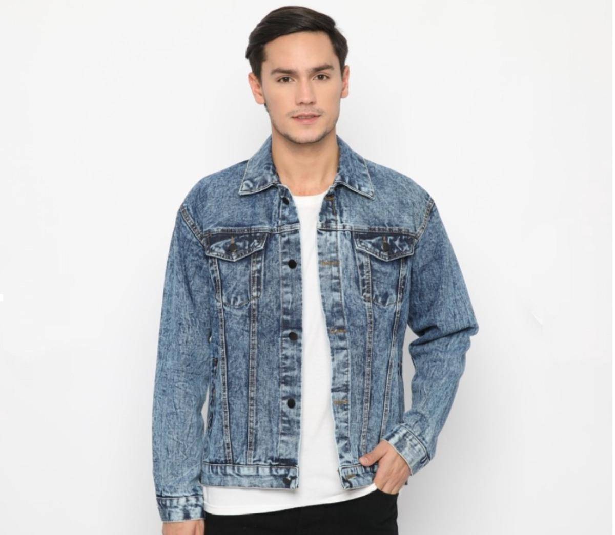 Trondheim Jaket Jeans Pria Damien Ocean Bluewash (murasaki.id)