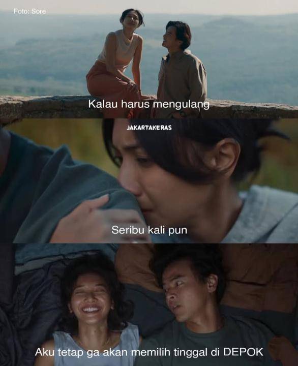 meme film Sore (instagram.com/jakarta.keras)