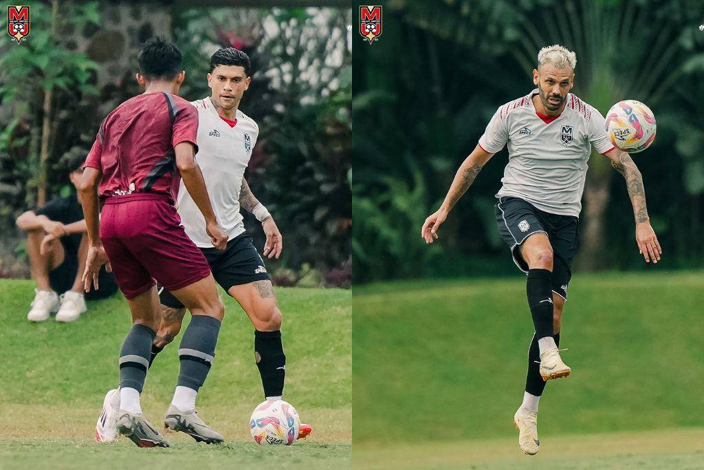 Pemain baru Malut United, Ciro Alves (kiri) dan Tyronner Del Pino (kanan), dalam laga uji coba melawan Persis Solo Yogyakarta Independent School (YIS) pada Rabu 23 Juli 2025. (Instagram.com/malutunitedfc)