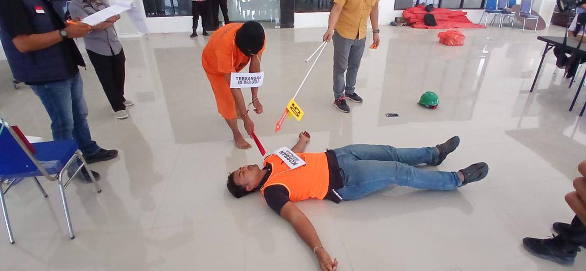 Rekonstruksi pembunuhan di Babulu Darat 