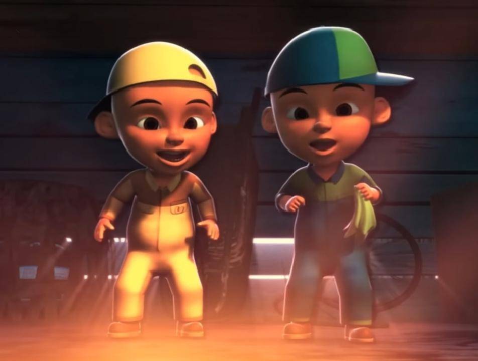 Upin dan Ipin jadi montir sepeda (youtube.com/Les' Copaque Production)
