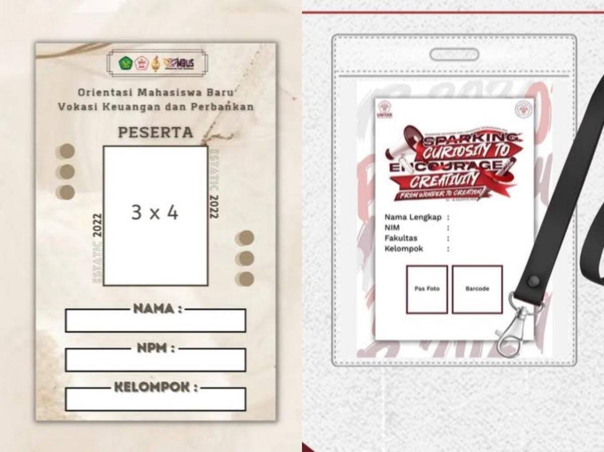 contoh name tag ospek (instagram.com/hmvkpfebunsil | instagram.com/bem.untar)