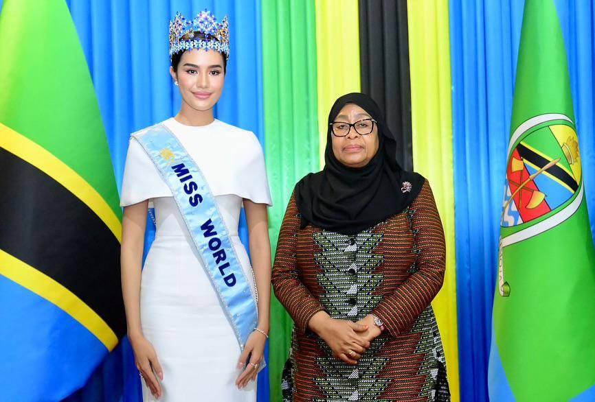 potret kunjungan Opal Suchata Miss World 2025 di Tanzania (instagram.com/missworld)