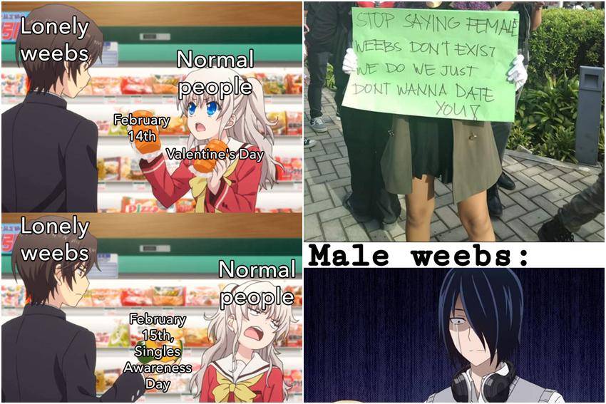 kolase meme anime tentang hubungan percintaan (reddit.com/user/ClarityInMadness | reddit.com/user/aaronvincep989)