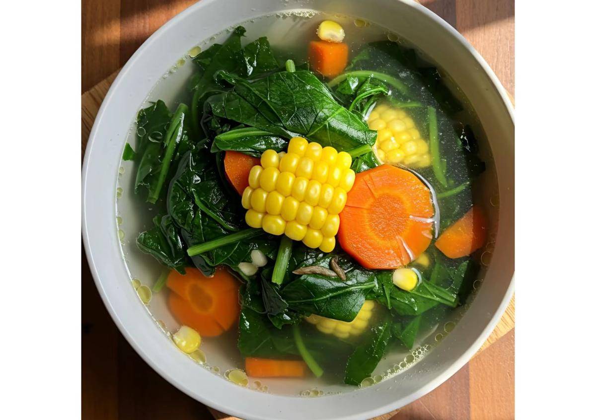 ilustrasi sayur bening bayam jagung