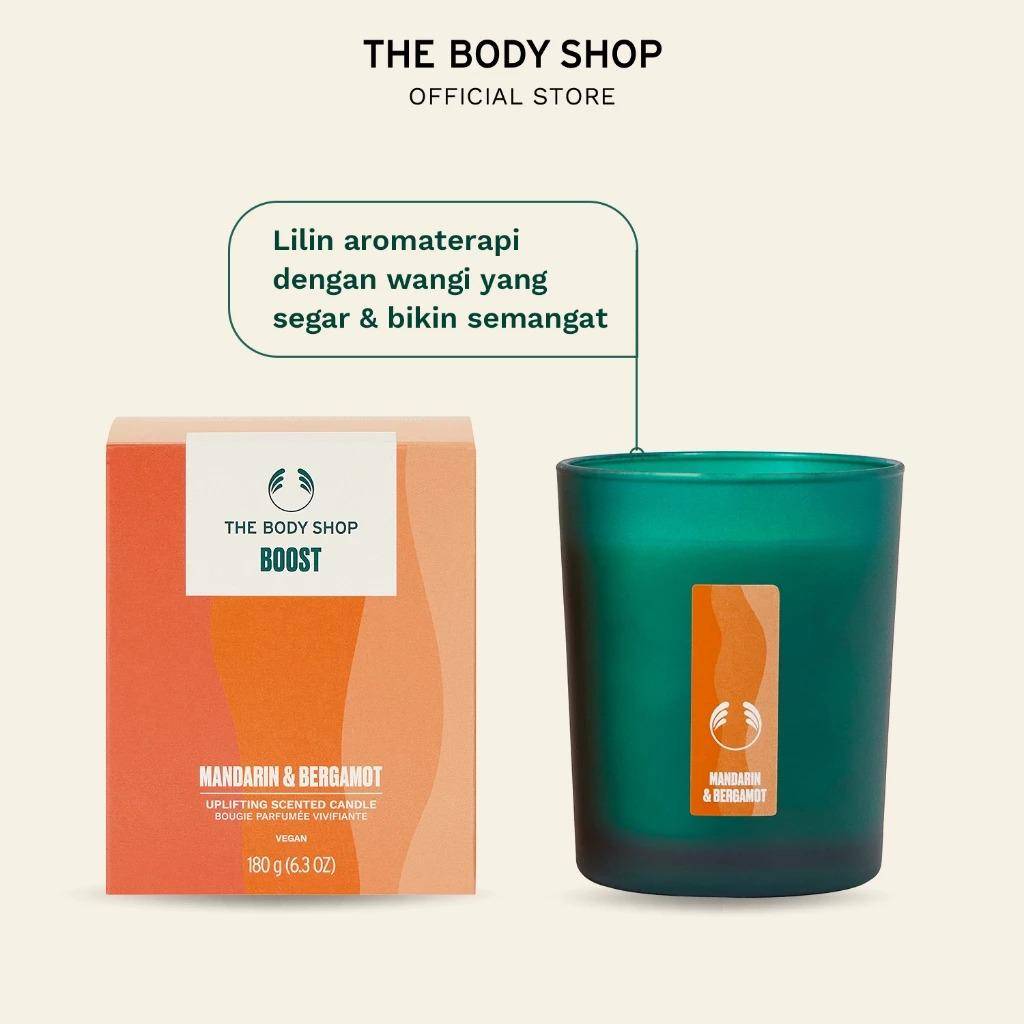 The Body Shop Boost Uplifting Scented Candle Mandarin & Bergamot (shopee.co.id/The Body Shop Official)