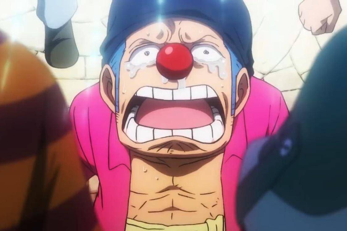 Buggy menangis saat eksekusi Roger. (dok. Toei Animation/One Piece)