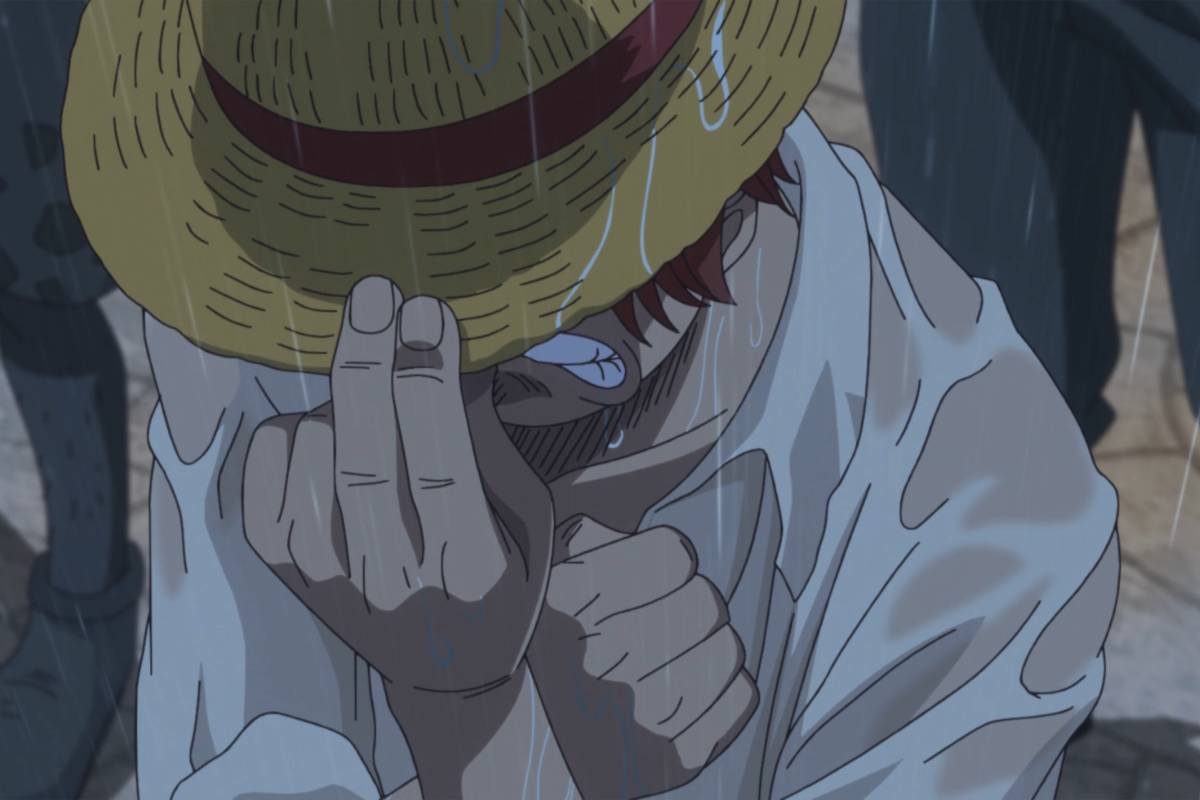 Shanks menangis saat eksekusi Roger. (dok. Toei Animation/One Piece)