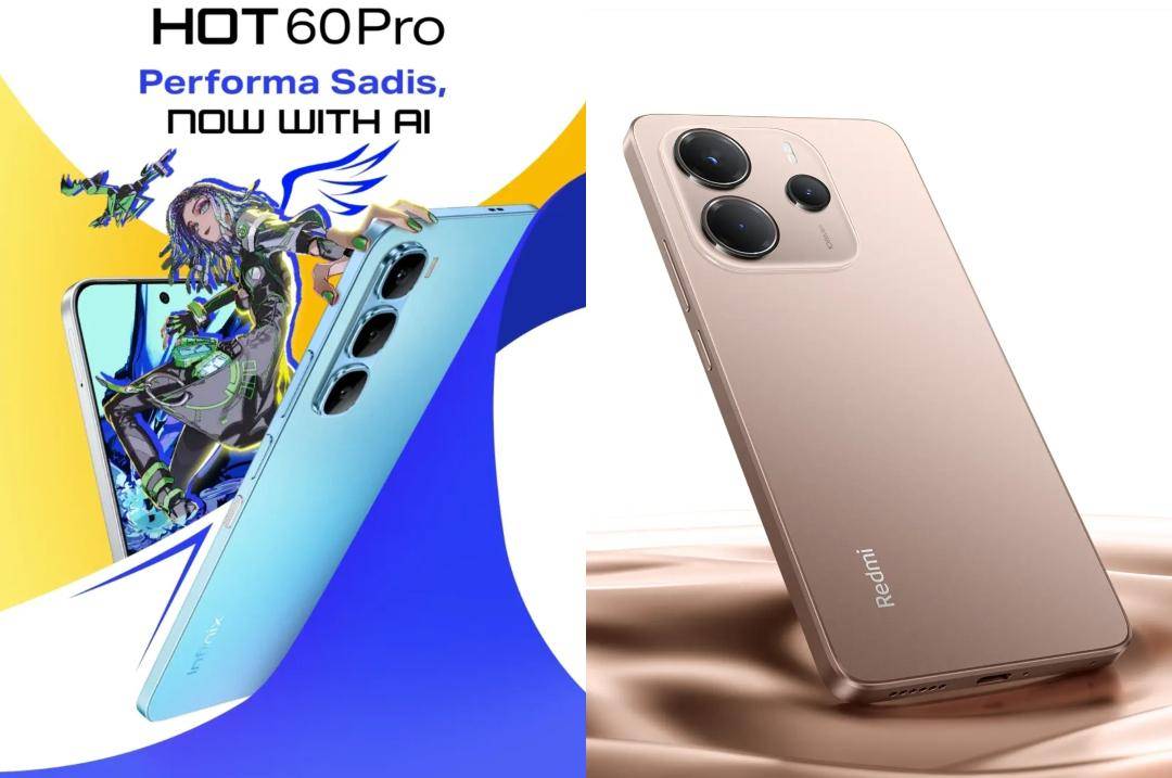 Infinix Hot 60 Pro dan Redmi Note 14 (infinixmobility.com | mi.co.id)